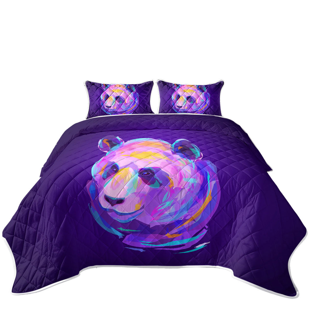 Artistic Purple Panda Summer Quilt