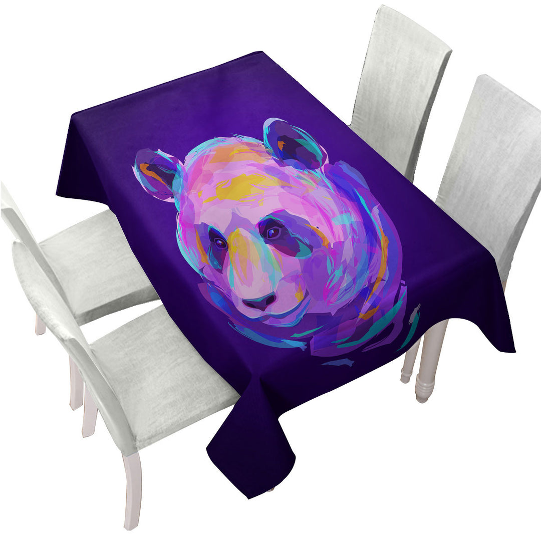 Artistic Purple Panda Tablecloth