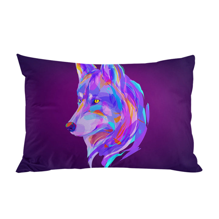Artistic Purple Wolf King Pillow Cases