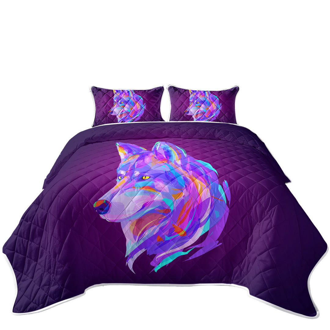Artistic Purple Wolf Quilts for sale