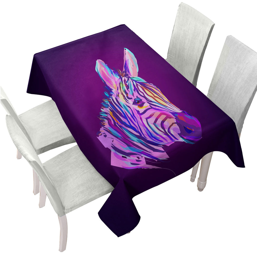 Artistic Purple Zebra Table Cover