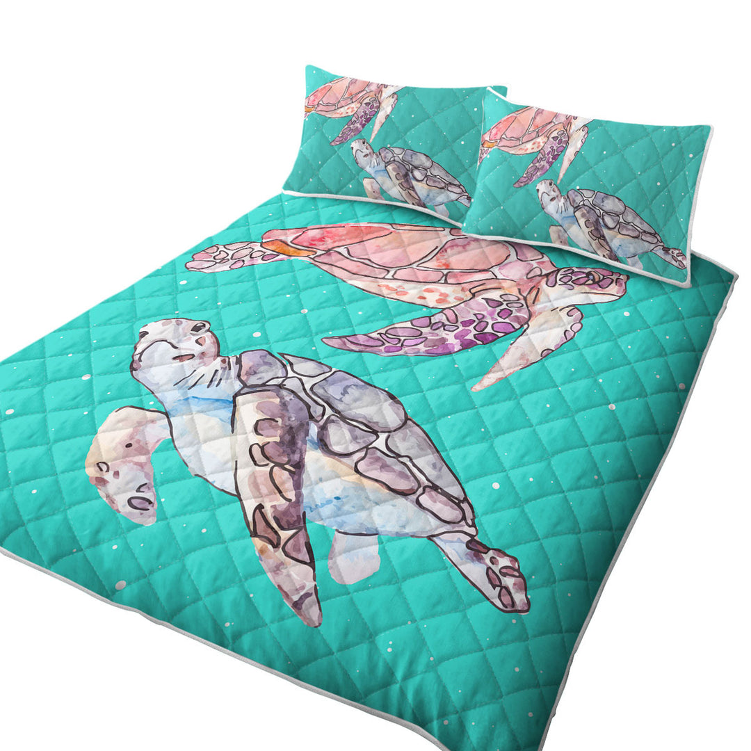 Artistic Turtle Duet Coverlet