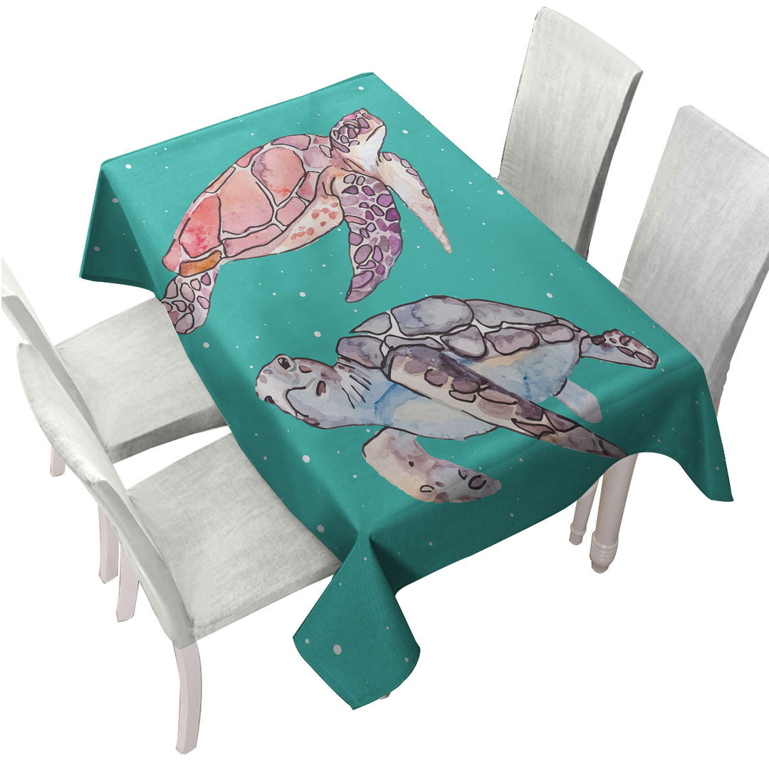 Artistic Turtle Duet Table Cover