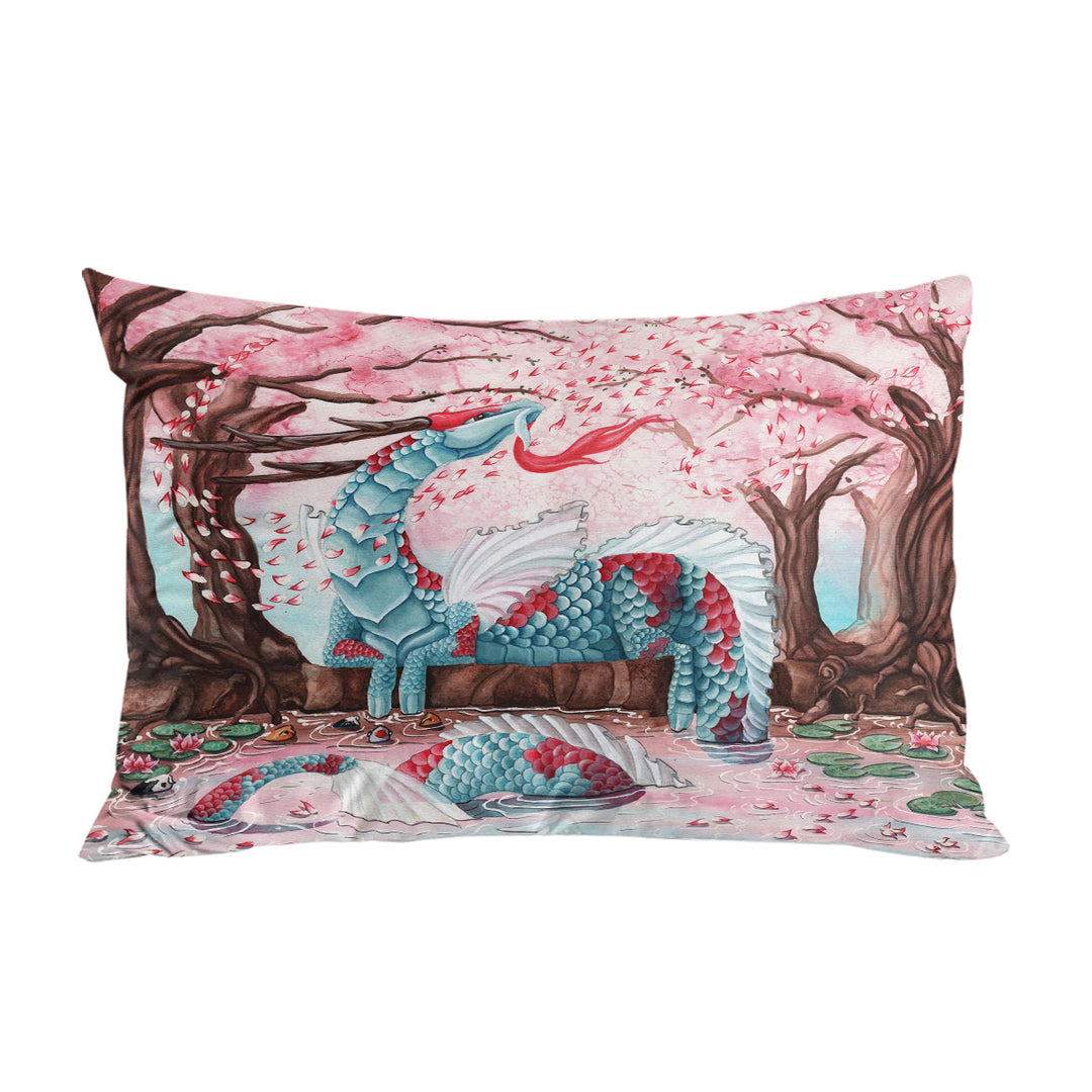 Artwork Cherry Blossom Breeze Japanese Dragon Pillow Cases