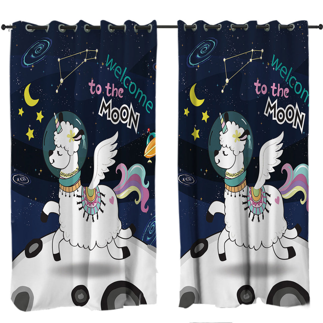 Astronaut Unicorn Sheep Curtain
