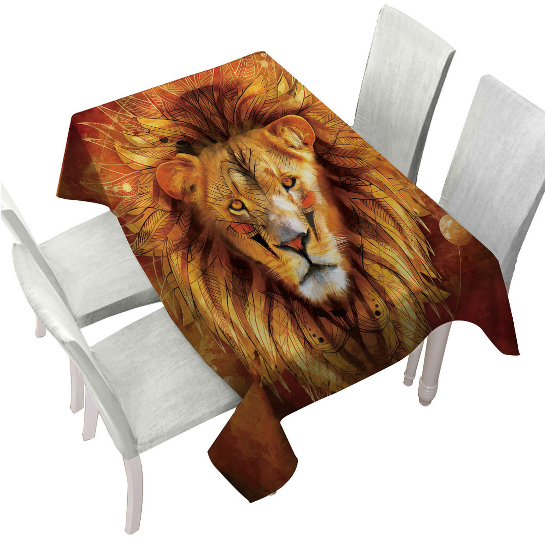 Attractive Lion Chief Tablecloth