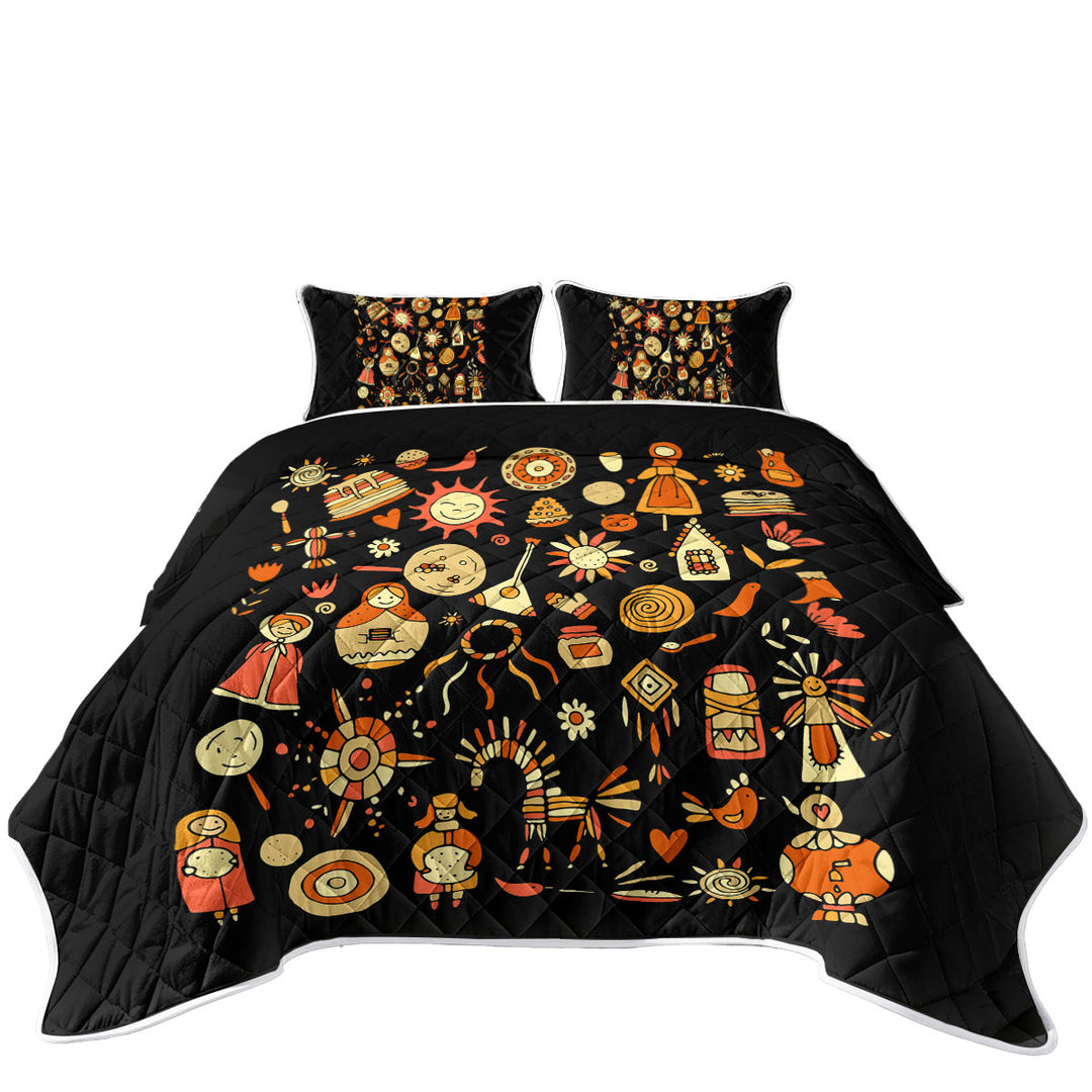 Autumn Colored Cute Warmth Home Features California King Quilt Sets