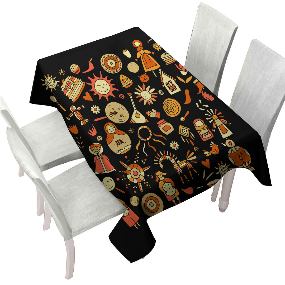 Autumn Colored Cute Warmth Home Features Tablecloths