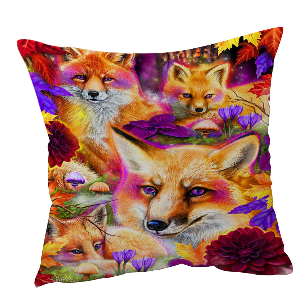Autumn Throw Pillow Forest Animal Art Daydream Red Fox