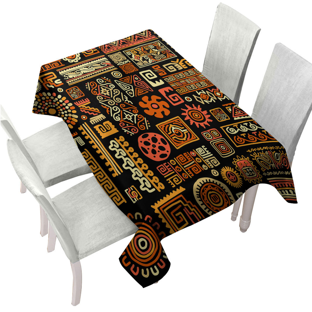 Aztec Native American Symbols Table Cover