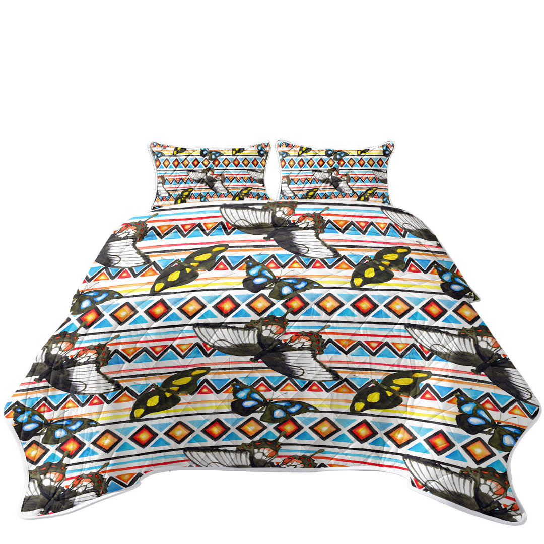 Aztec Pattern and Butterflies Quilts