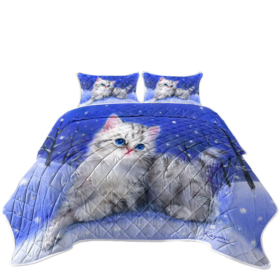 Baby Blue Eyes Grey Kitten on Snow Hill Quilt Shop Near Me