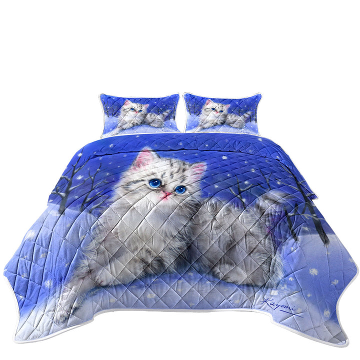 Baby Blue Eyes Grey Kitten on Snow Hill Quilt Shop Near Me