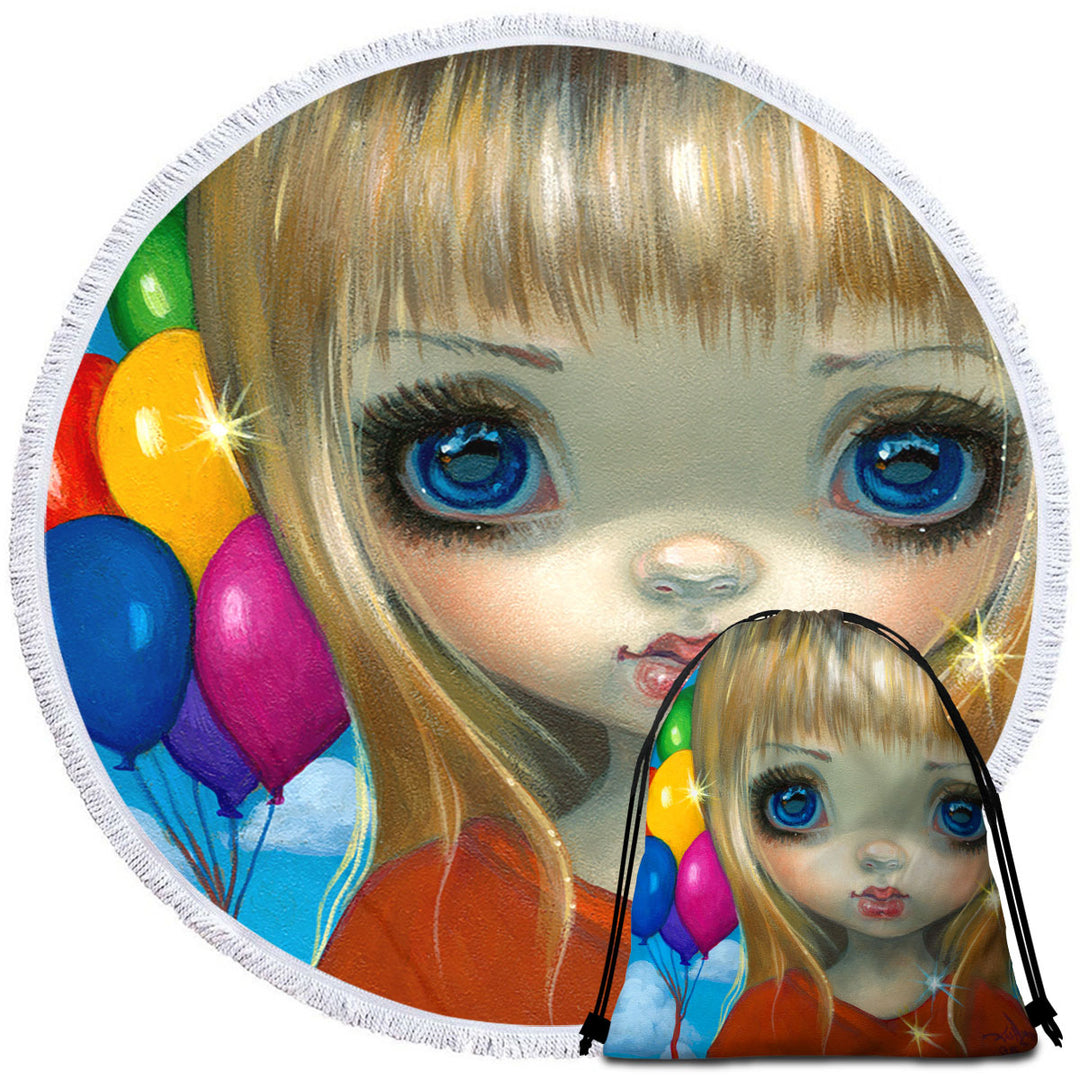 Balloon Microfiber Beach Towel Faces of Faery _233 Balloon Girl