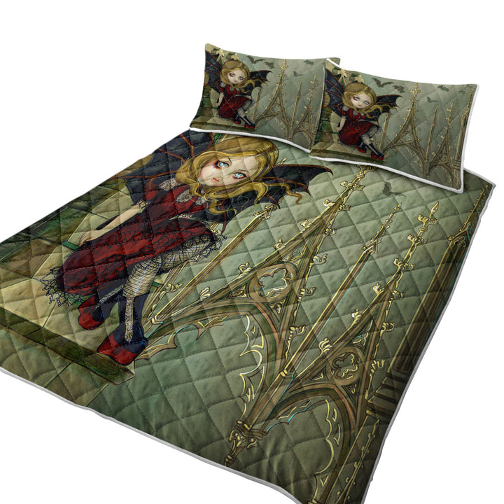 Bat Winged Fairy Bats in the Belfry King Size Quilt Sets