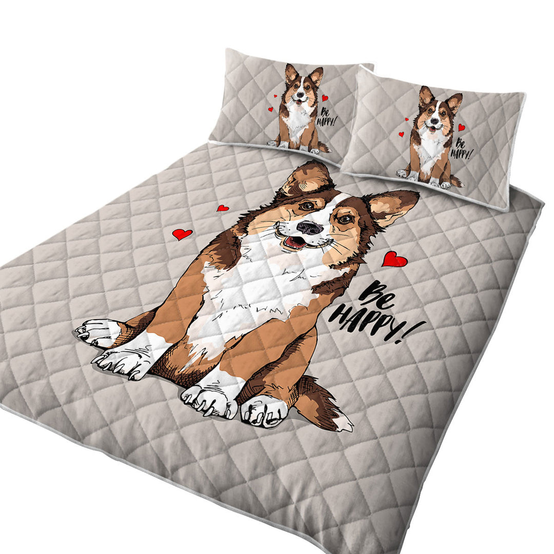 Be Happy with a Loving Cute Dog Puppy Coverlet