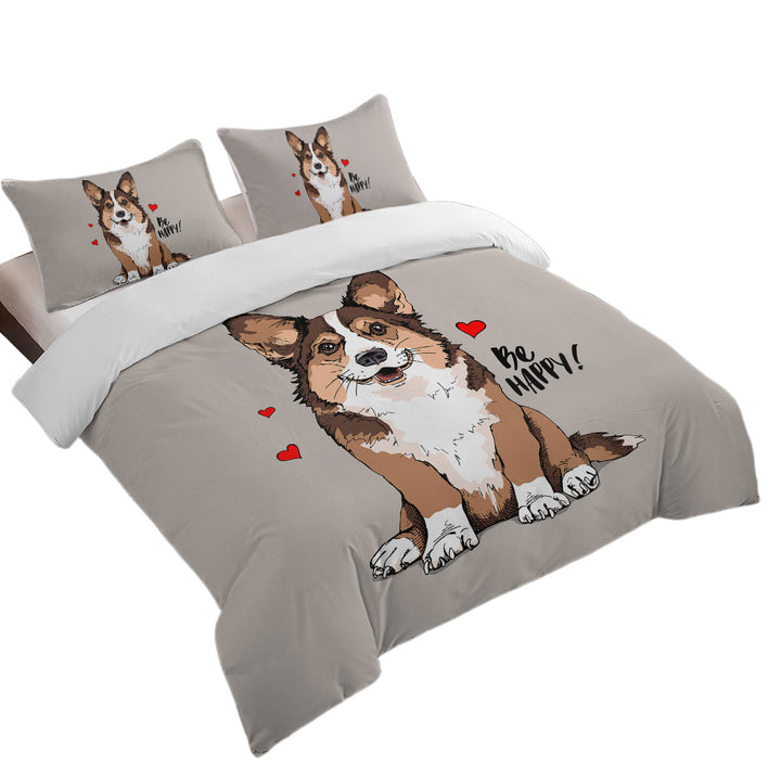 Be Happy with a Loving Cute Dog Puppy Duvet Covers