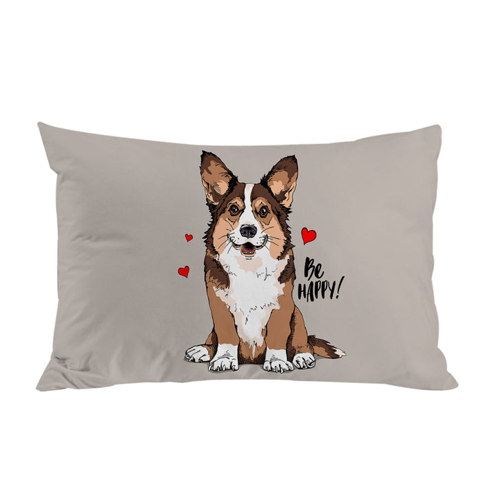 Be Happy with a Loving Cute Dog Puppy Pillow Case Covers