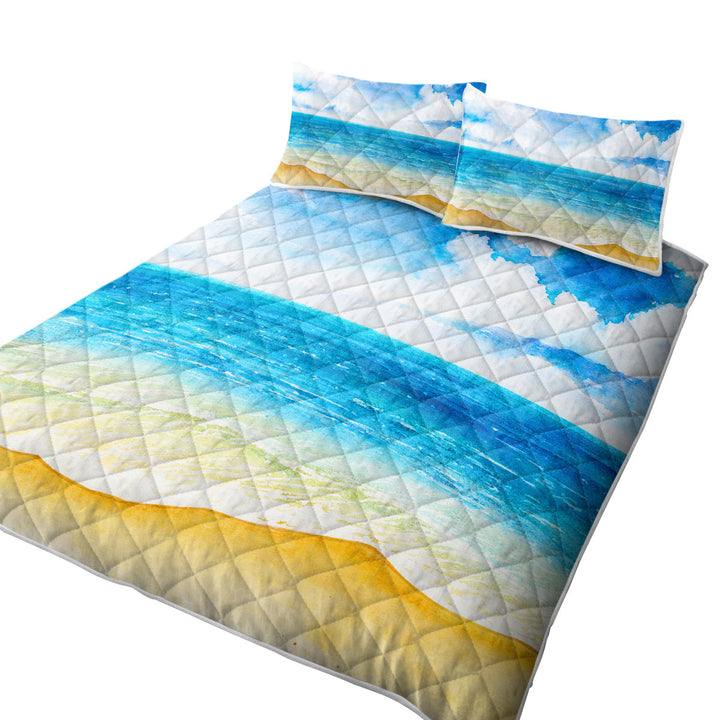 Beach and Ocean Scene Painting Quilts