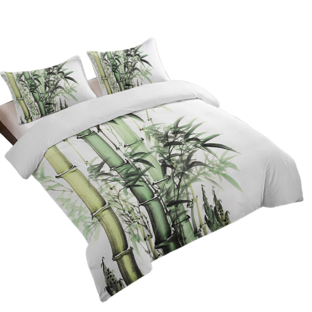 Beautiful Art Painting Green Bamboo Twin xl Duvet Covers