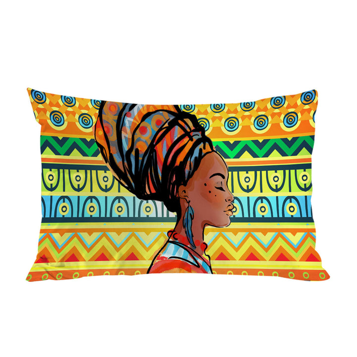 Beautiful Black Girl over African Wall Bed Covers
