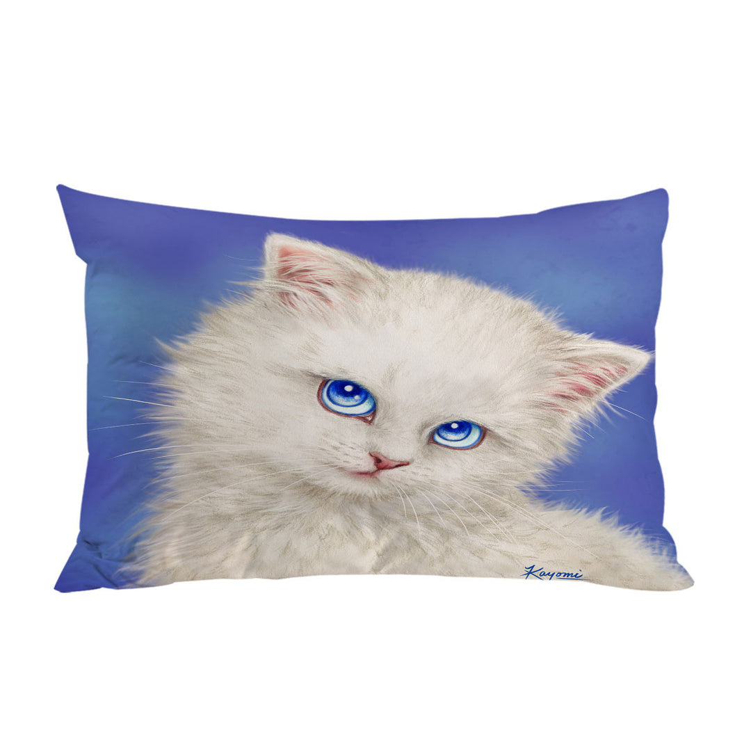 Beautiful Blue Sapphire Eyes Kitty Cat Pillowcases