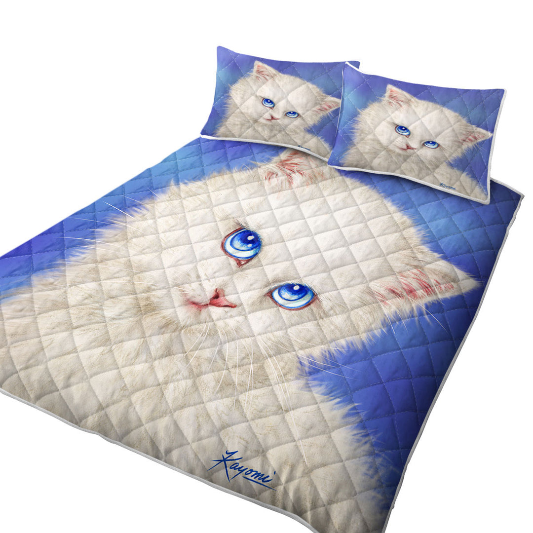 Beautiful Blue Sapphire Eyes Kitty Cat Quilts