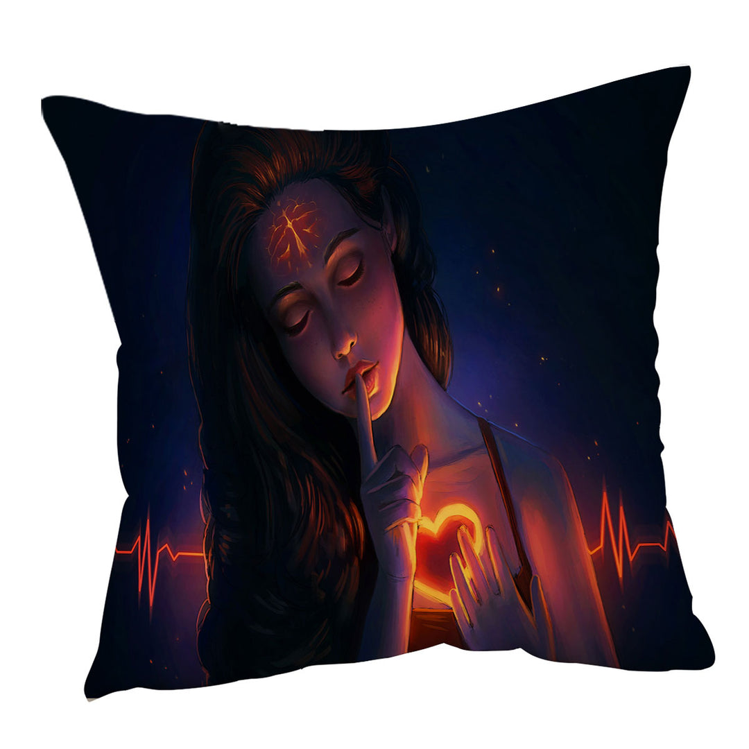 Beautiful Girl Cushion Cover Listen To Your Heart
