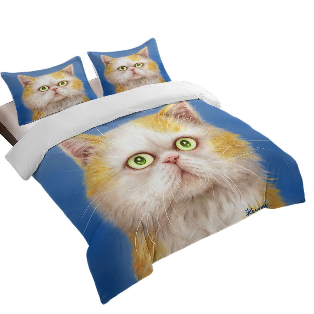 Beautiful Kittens Drawings Staring Ginger Cat Duvet Covers King