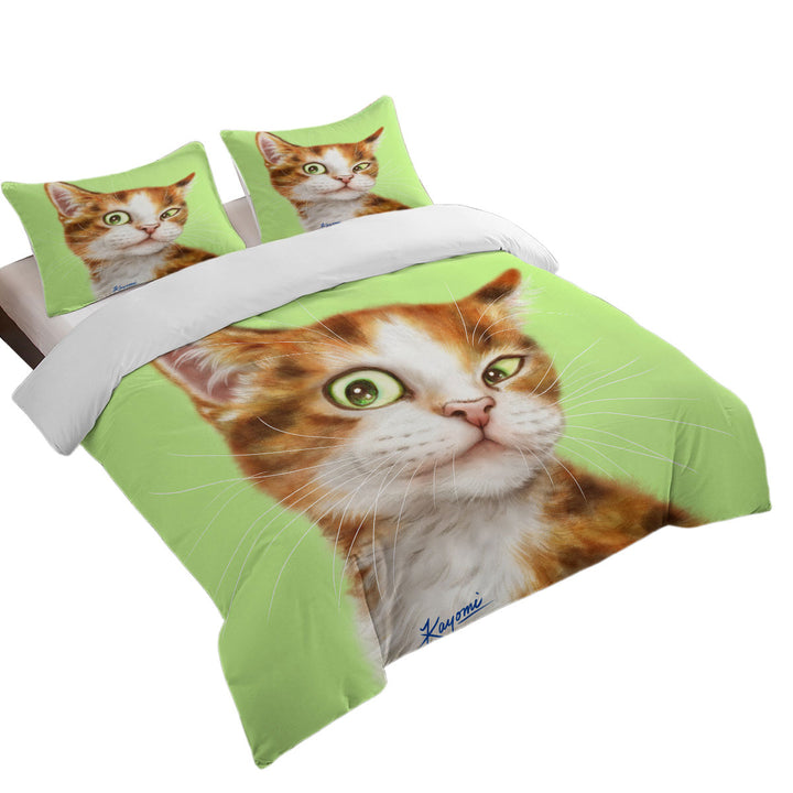 Beautiful Painted Cats Curious Ginger Kitty Coverlet