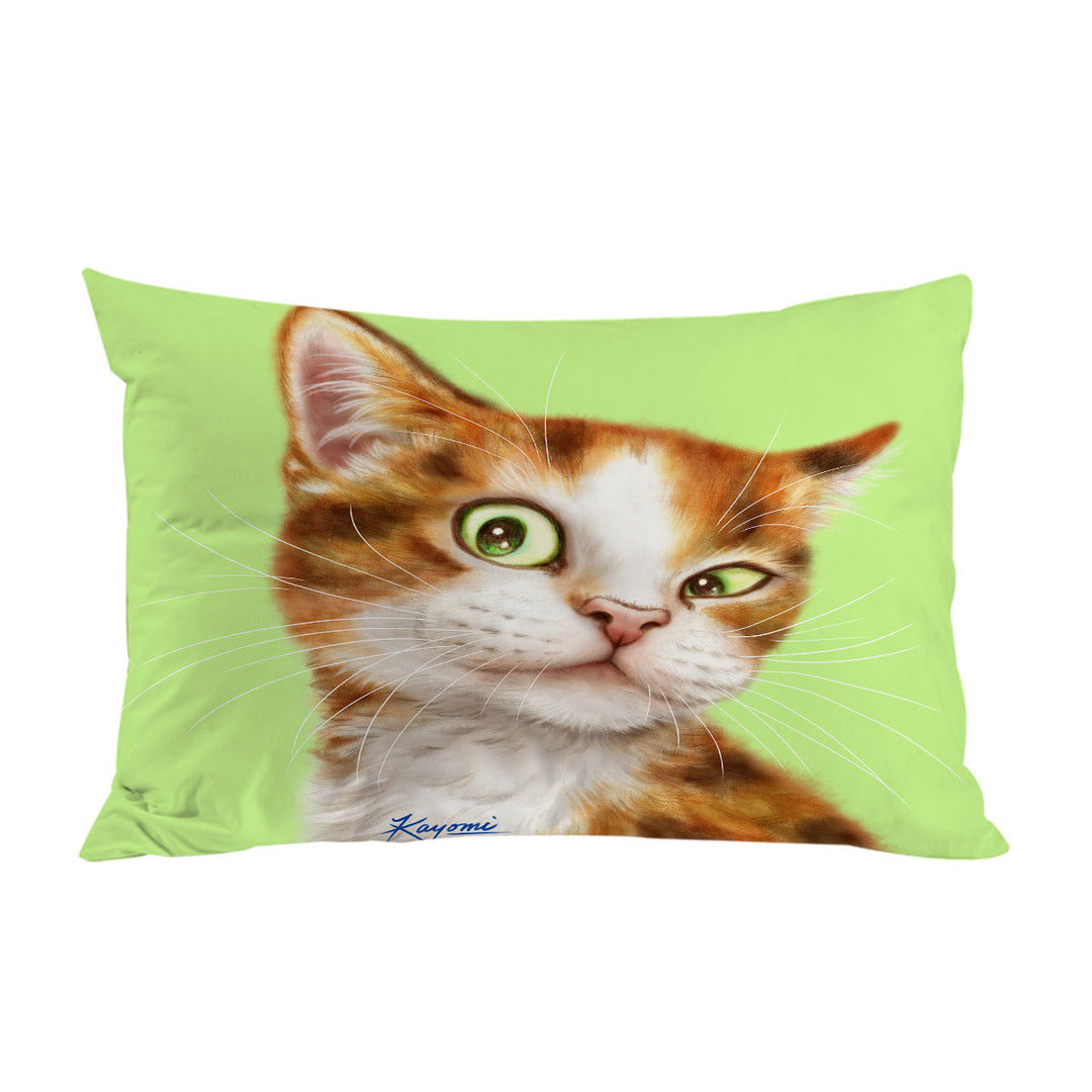 Beautiful Painted Cats Curious Ginger Kitty Custom Pillow Cases