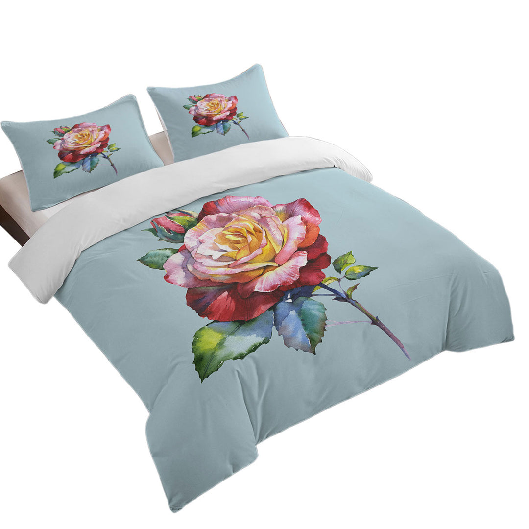 Beautiful Single Rose Painting Duvet Cover