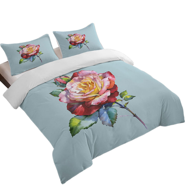 Beautiful Single Rose Painting Duvet Cover