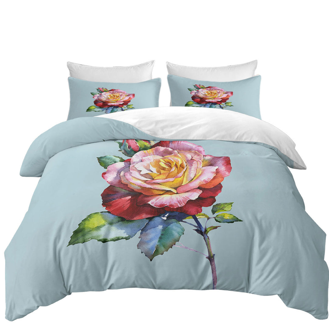 Beautiful Single Rose Painting Duvet Covers