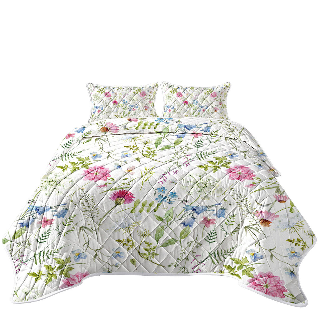 Beautiful Spring Flowers Coverlet