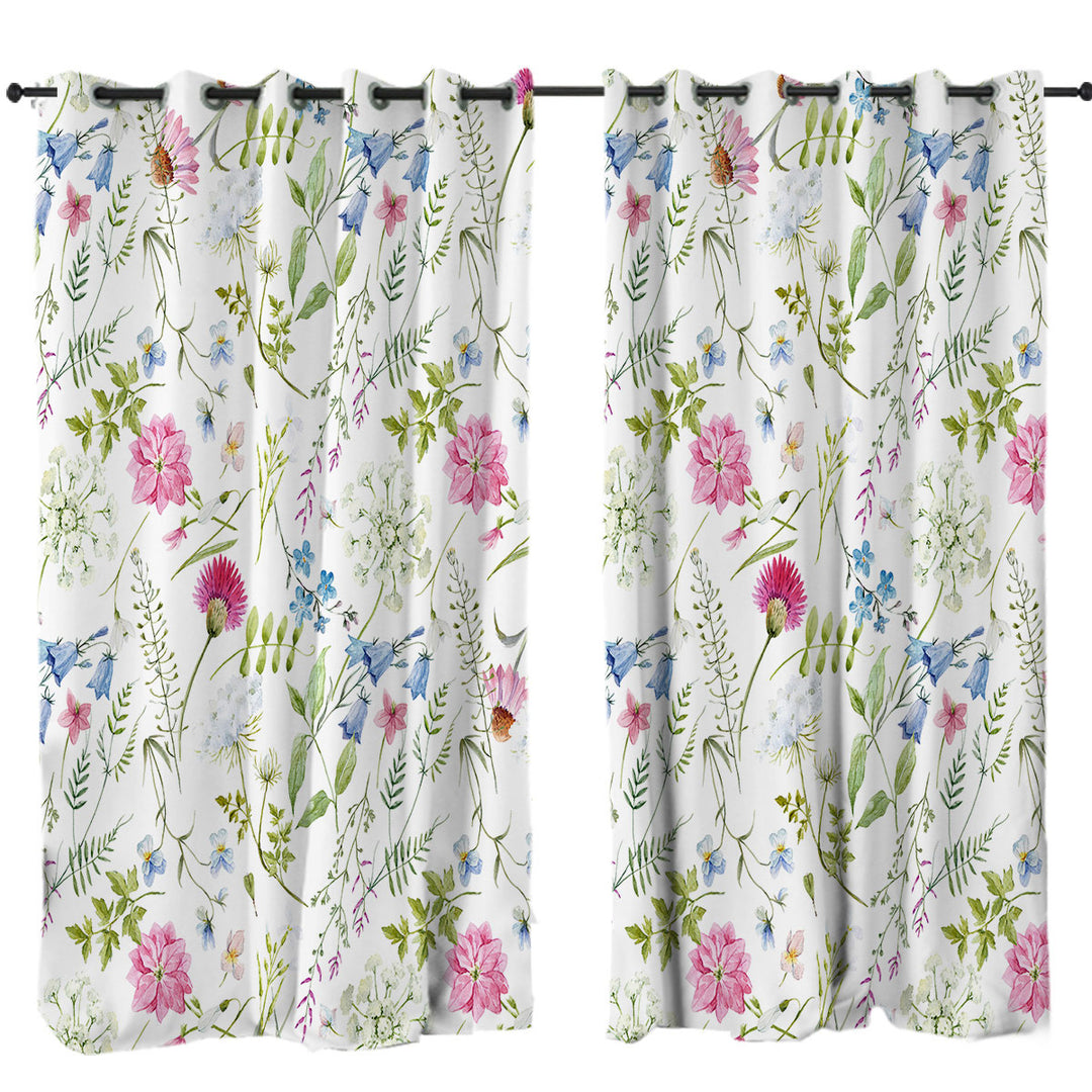 Beautiful Spring Flowers Drapes for Living Room