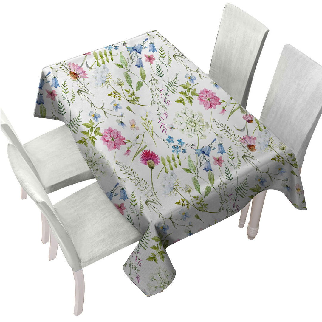 Beautiful Spring Flowers Tablecloths