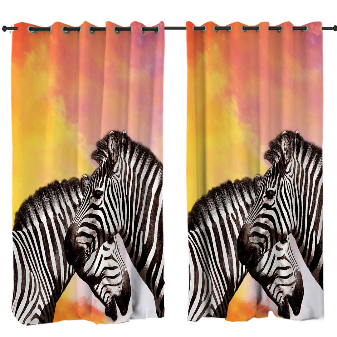 Beautiful Zebra Couple Drapes and Curtains
