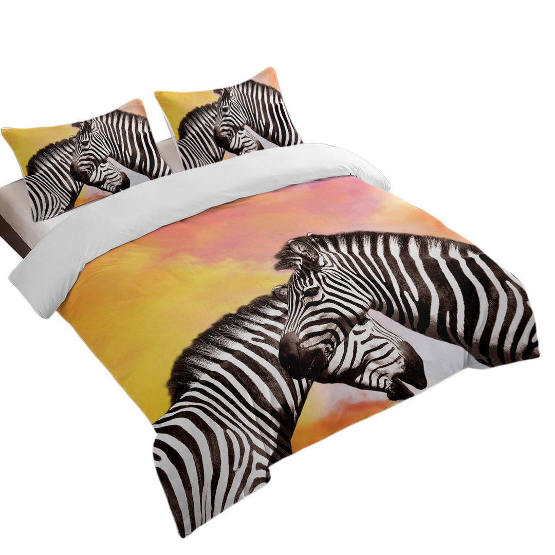 Beautiful Zebra Couple Quilt Cover Sets