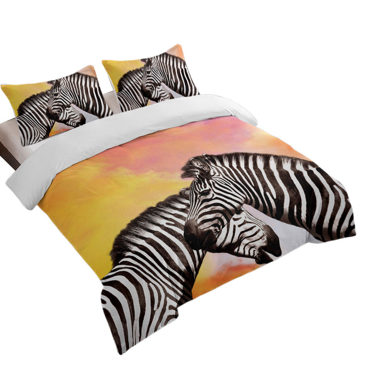 Beautiful Zebra Couple Quilt Cover Sets