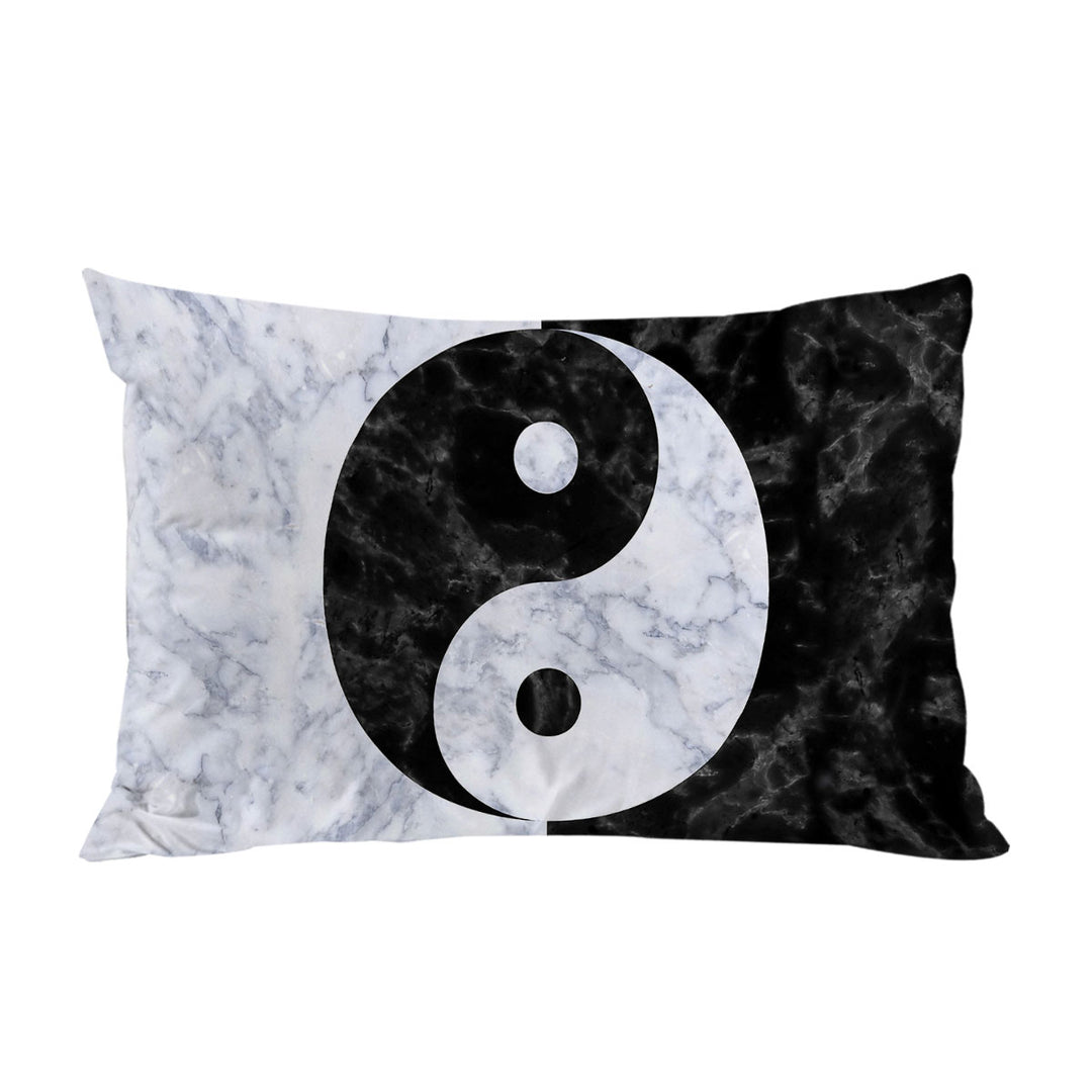 Bed Covers with Black and White Marble Oriental Yin and Yan