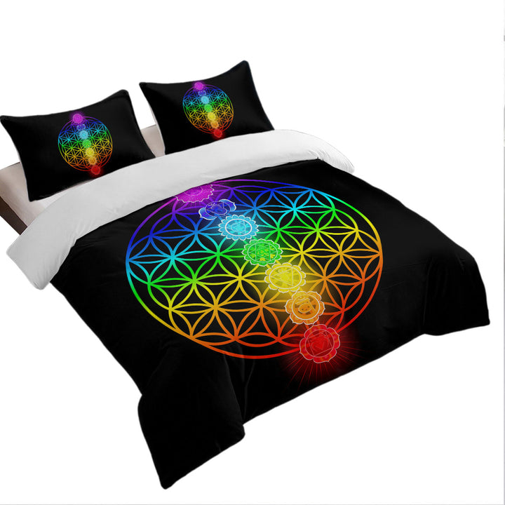 Bed Covers with Colorful Hinduism Symbols