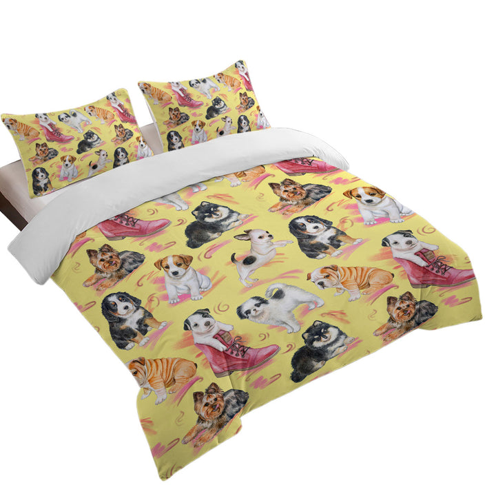 Bed Covers with Cute Dogs Puppies
