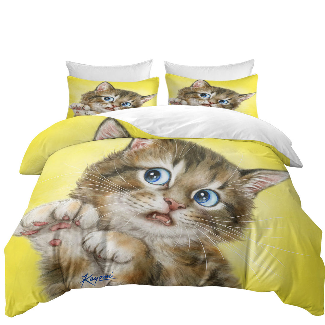 Bed Covers with Designs for Kids Adorable Tabby Kitty Cat