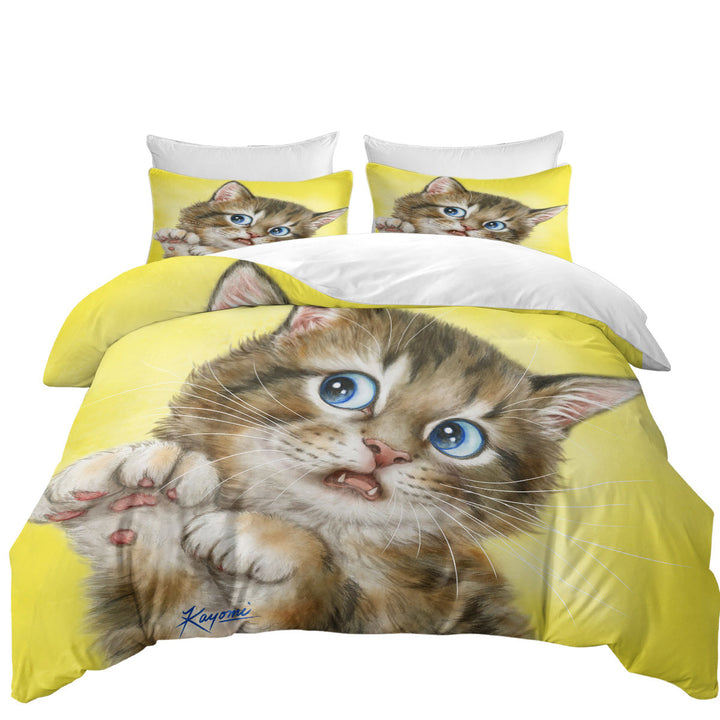 Bed Covers with Designs for Kids Adorable Tabby Kitty Cat