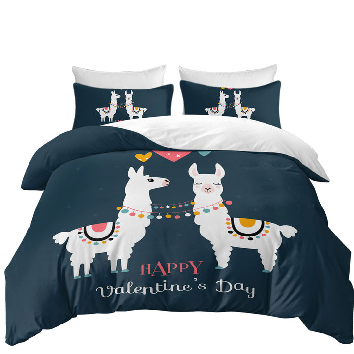 Bed Covers with Happy Valentines Day Loving Llamas