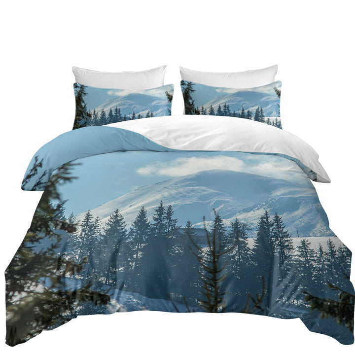 Bed Covers with Peaceful Mountain View