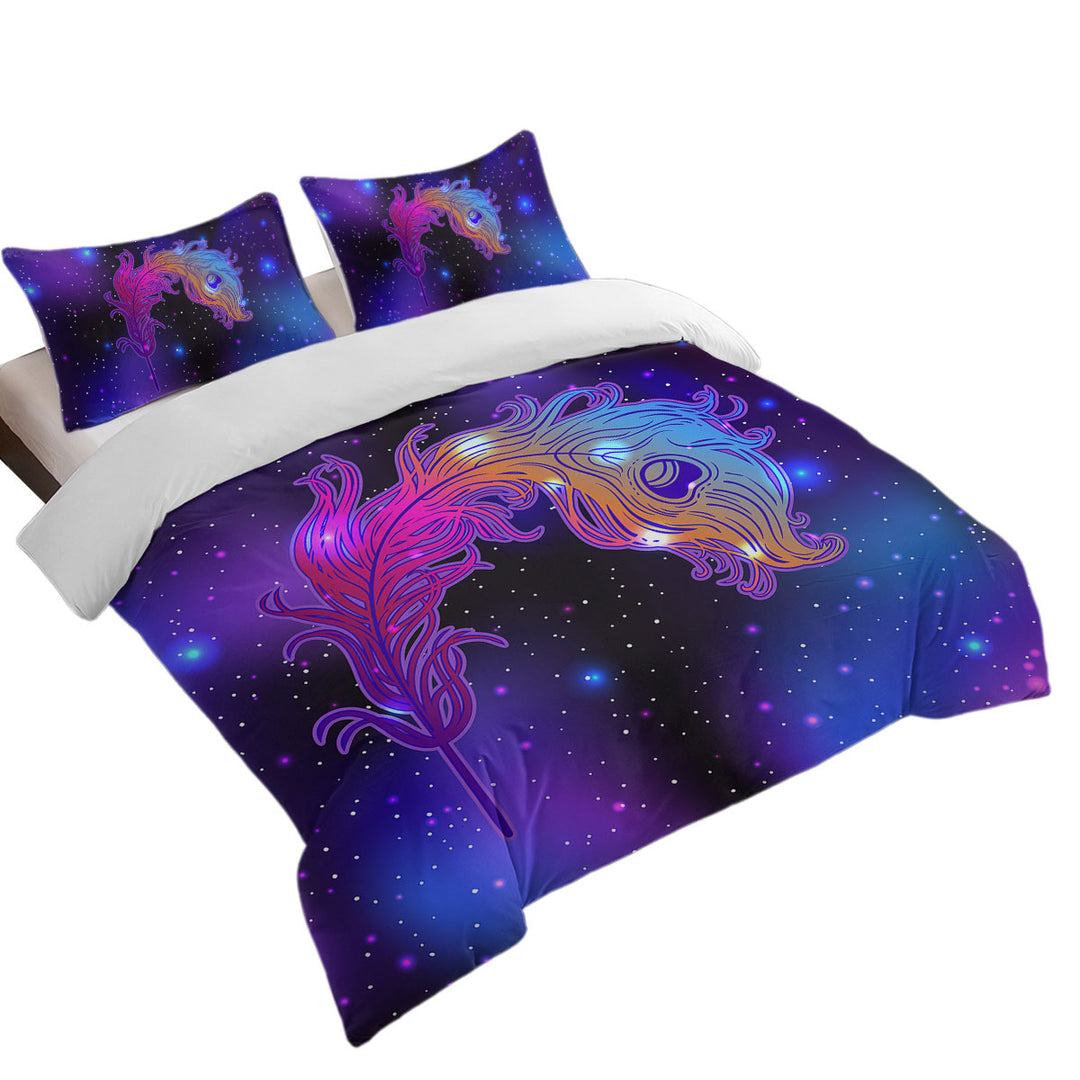 Bed Covers with Purplish Space Feather