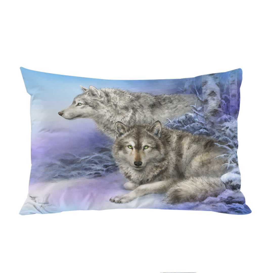 Bed Covers with Wildlife Drawings Snow Forest Wolves