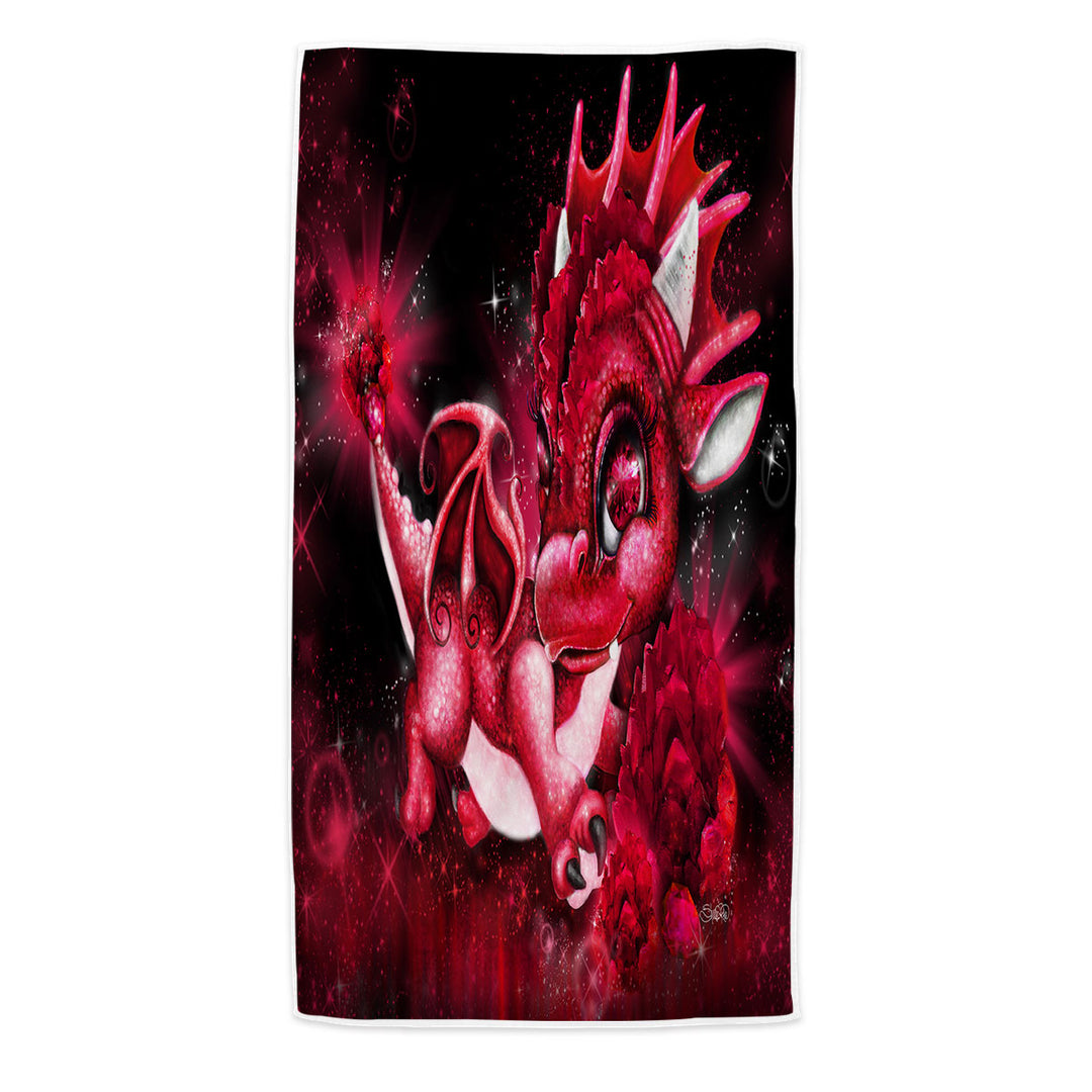 Best Beach Towels for Gift January Garnet Birthstone Lil Dragon